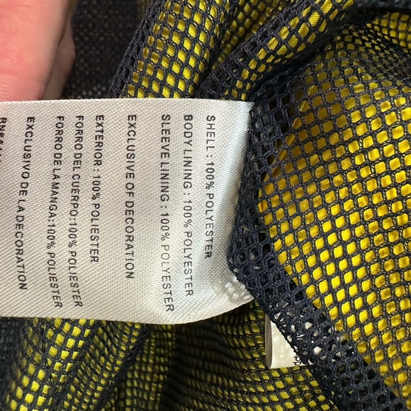 NFL Superbowl XLVIII Windbreaker Pullover 1/4 Zip Navy Yellow Pockets Lined Sz L - Picture 9 of 11